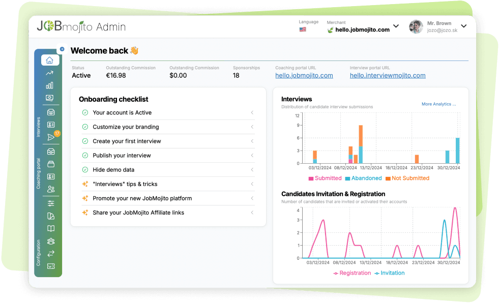 Easy admin interface