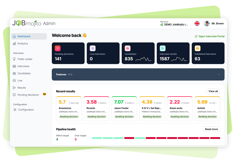 AI Interviews ready in minutes